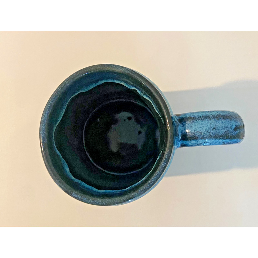 Iron Hill Brewery 2007 Mug Club Member Stein Drip Glaze Pottery Dark Green/ Blue - Picture 7 of 9